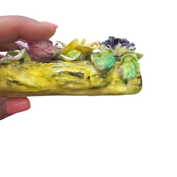 Thorley Bone China Floral Log Vase Figurine Made In England Vintage Collectible - Picture 4 of 8